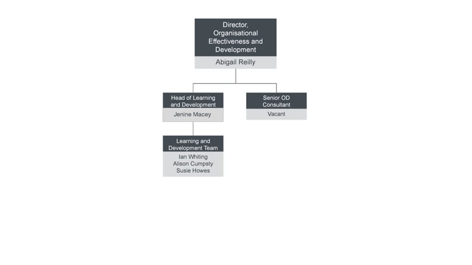Organisational Effectiveness and Development chart see description below